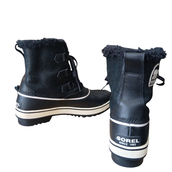 Sorel Women's Size 9 Black and Cream Winter Boots - Picture 5 of 7